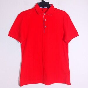 NWOT David Brown Women Red Short Sleeve Collared Polo Shirt Size S Made in Italy